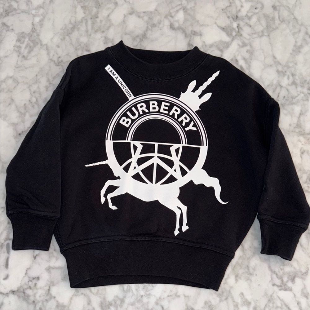 Burberry Black Sweatshirt with White Logo 3Y